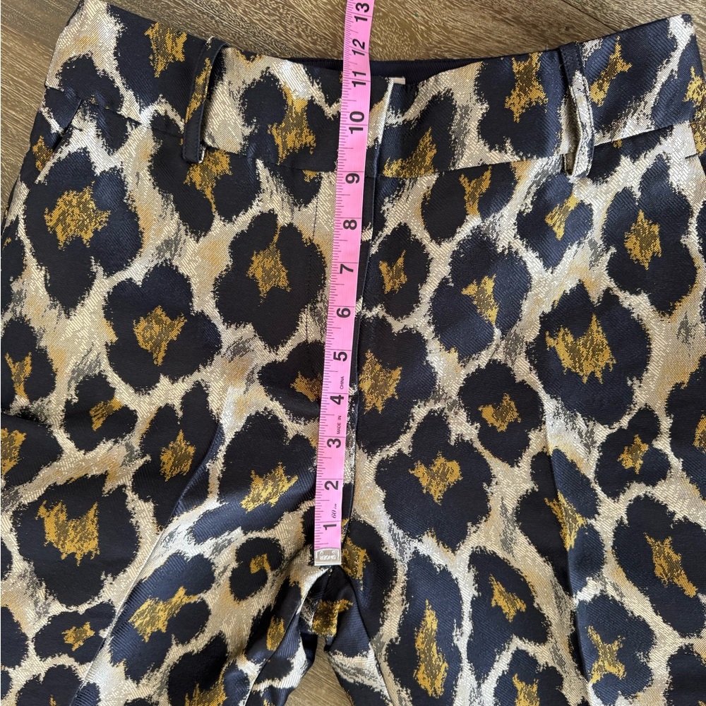 Sezane Gustavo Trousers Leopard Jacquard Print Size 36 US 4 Straight Leg - Picture 8 of 9